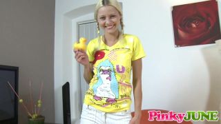 Anneli PinkyJune Yellow Duck was a hot and sexy bunny who loved to show off her long, pink pussy in