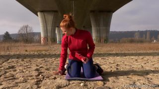 Chrissy Fox is giving a yoga lesson and her flexible body moves gracefully as she demonstrates each pose