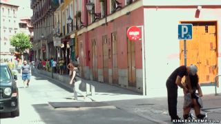 Spanish slut disgraced on the streets, begging for mercy from passersby