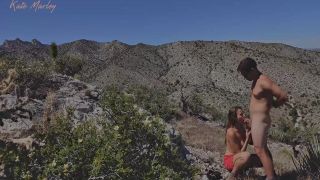 As we reached the summit, I couldn&#39;t resist giving my partner a blowjob right there on top of the mountain while hiking