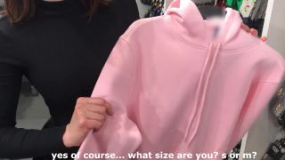 HungryKititty is taking risky sex to new heights by having hot, sweaty sex in the fitting room with a salami