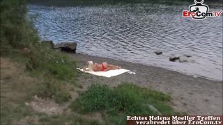 German petite skinny blonde teen outdoor fuck