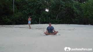 Meditation on the beach ended with a blowjob