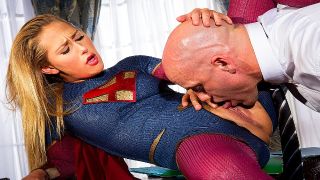 Carter Cruise got her pussy licked and fucked hard on the office desk by Supergirl