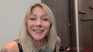 Nayomi Sharp was giving her man the ultimate blowjob before tattooing herself with his cum