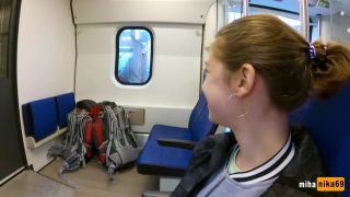 MihaNika69 was giving a hot public train BJ to her boyfriend