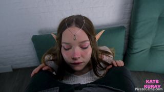 The beautiful elf got fucked in her mouth by a big dick