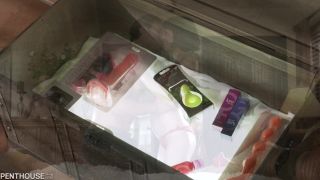 Experience the ultimate in pleasure with Olive Glass Penthouse's Toy Box 1, featuring a variety of vibrators and d