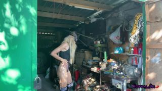 Horny_Ju's tight ass was begging to be fucked in the garage by her horny leader