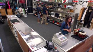 Pawnshop amateur publicly blows in store before swallow son seducing mom