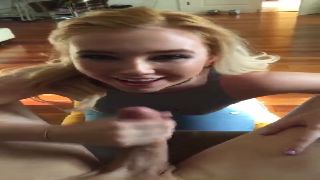 Watch as {{Name}}, a beautiful young woman with long blonde hair, gives her boyfriend an incredible blowjob that leaves him moaning in