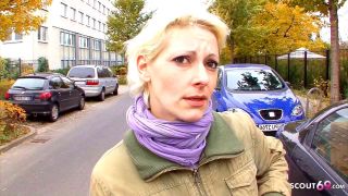 Shy German housewife seduces casting crew without condoms