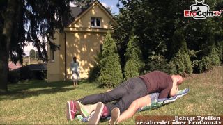 Watch as this German blonde milf with an intimate piercing fucks her man outdoors, leaving them both breathless and wanting