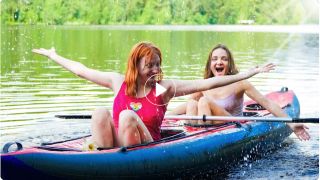 Olivia and Emma couldn't wait to go on a kayak ride with the girls, but they didn't expect it to be